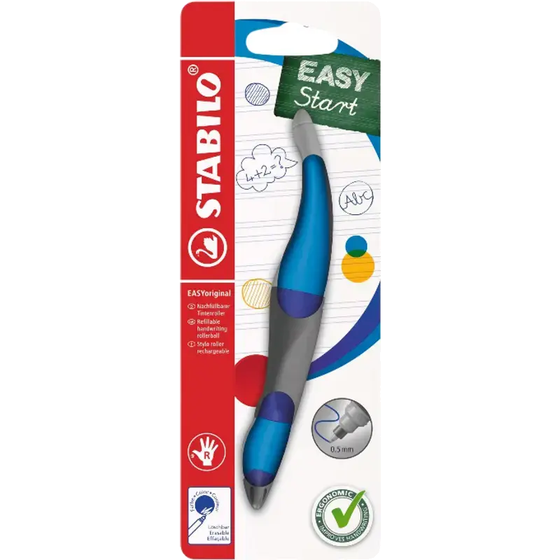 EASYgraph - Ergonomisch grafietpotlood - Rechtshandig - Set van 6 - Petrol - Hardheid 2B