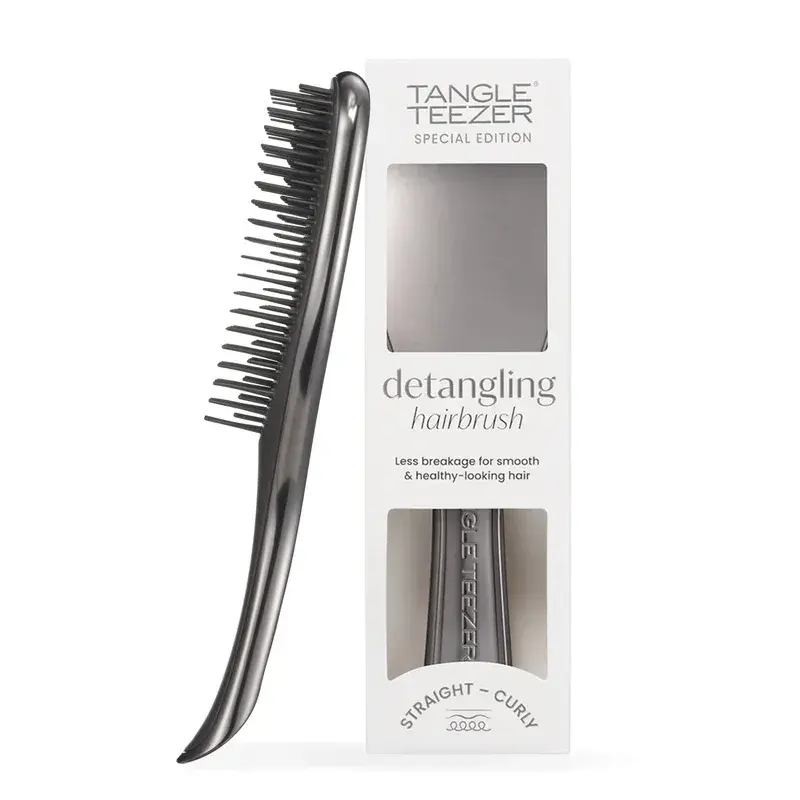 Detangling Hairbrush Midnight Silver Chrome