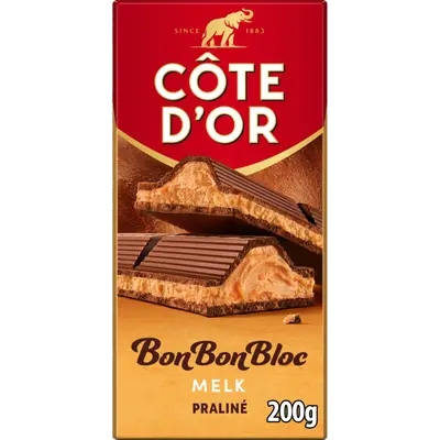 BonBonBloc chocoladereep praliné melk
