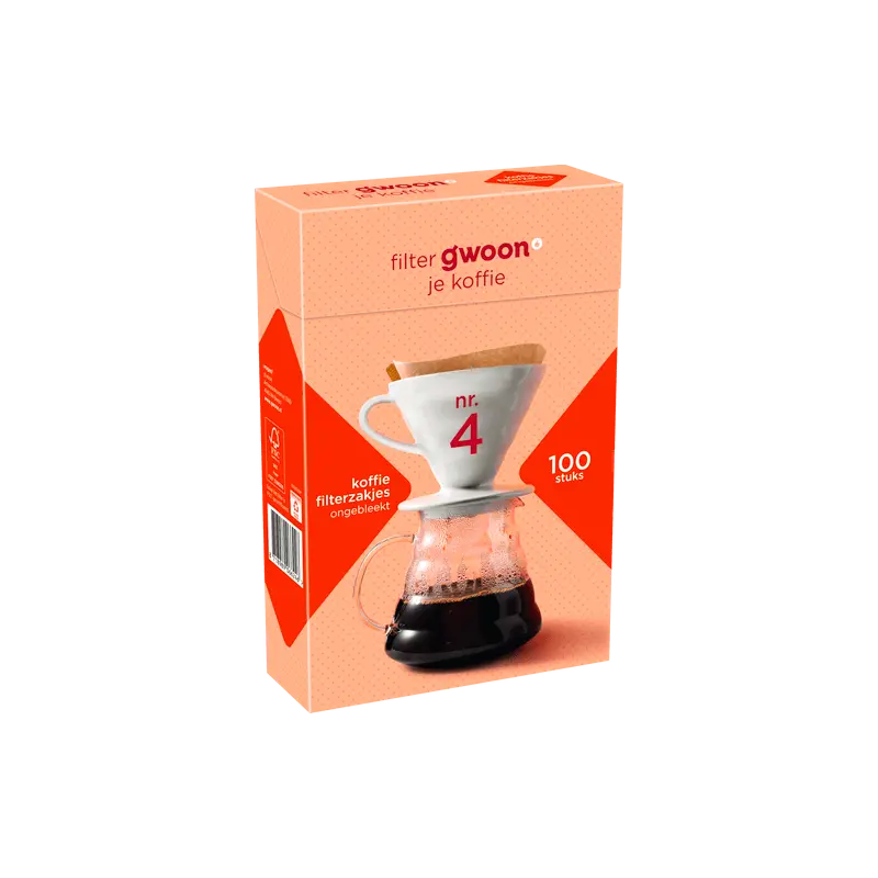 Koffiefilterzakjes ongebleekt nr. 4