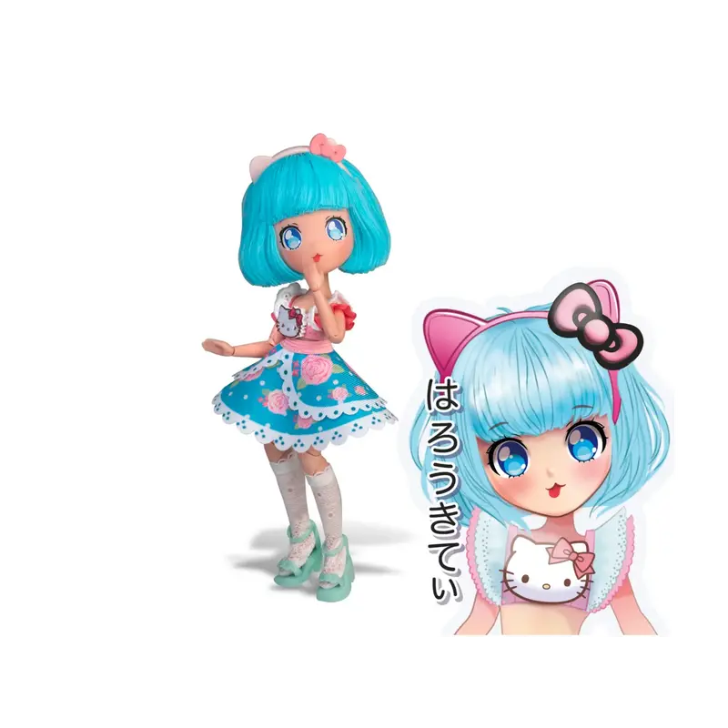 Manga pop, 19 cm (Pretty Pink - blauw haar)