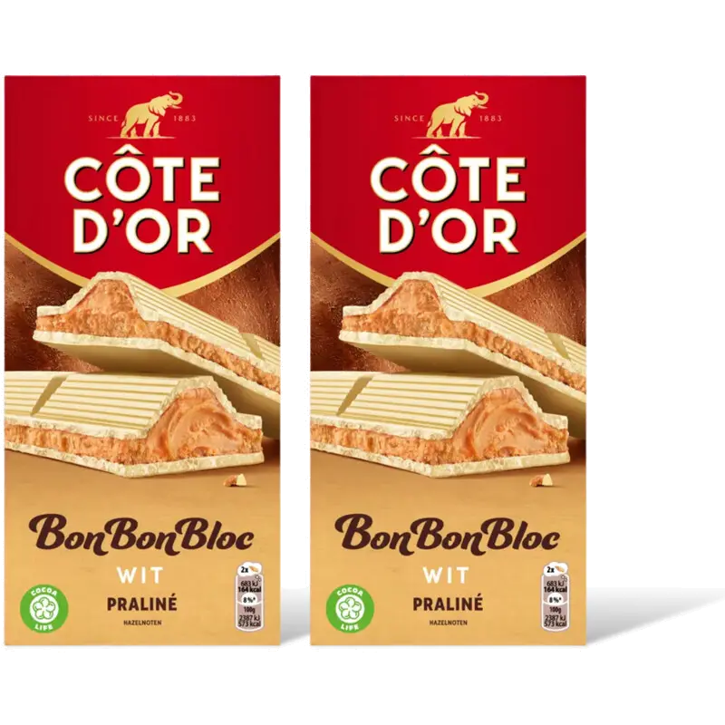 BonBonBloc praliné wit 2-pack
