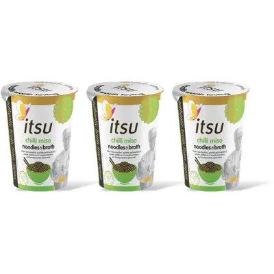 Chili miso noodles & broth cup 3-pack