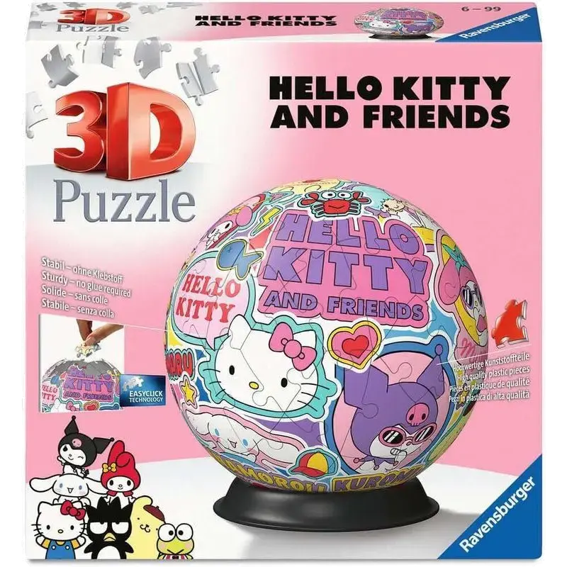 Puzzle-Ball Hello Kitty - 72 stukjes, Meerkleurig