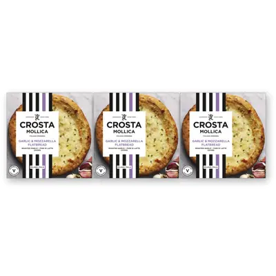 Garlic & mozzarella flatbread 3-pack