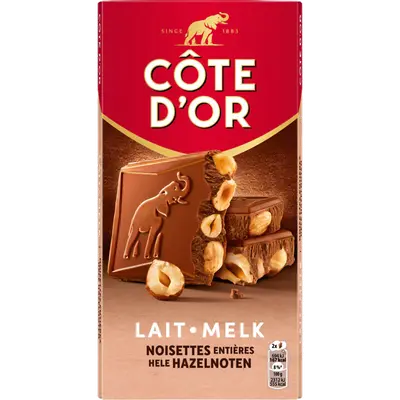 Chocoladereep melk hele hazelnoten