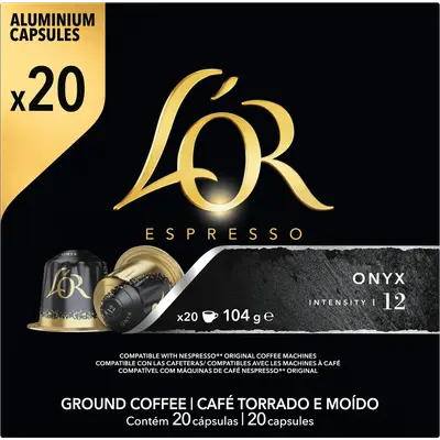 Espresso Onyx Ground Coffee 20 Capsules
