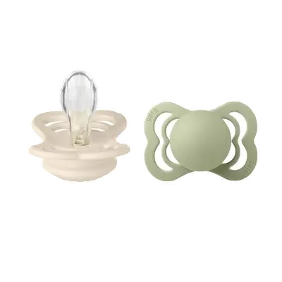 Supreme fopspeen - maat 1 - Ivory / Sage (2 stuks)