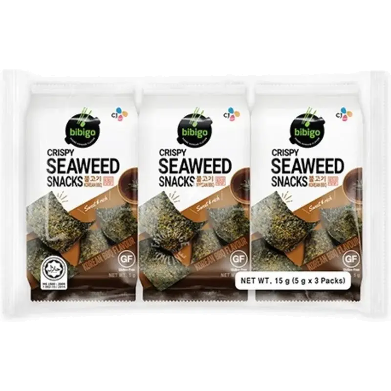 Krokante zeewiersnack Bulgogi, 3 x 5 g
