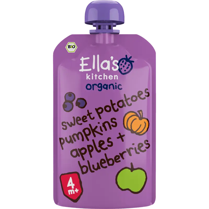 Bio Knijpfruit Zoete Aardappel Pompoen Appel Bes 4+ Maanden 120 gram