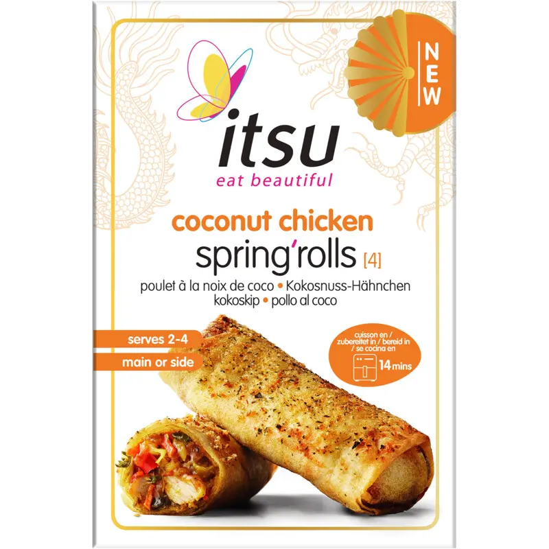 Coconut chicken spring rolls