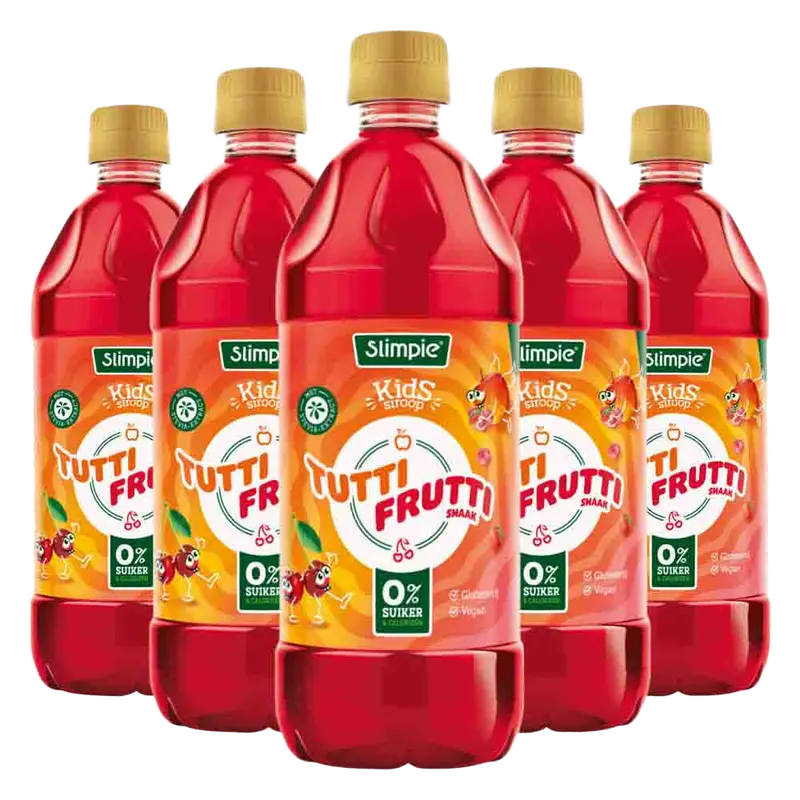 5x Slimpie Siroop Kids Tutti Frutti