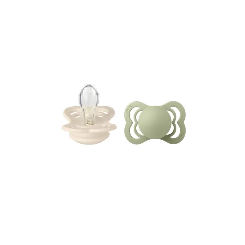 Supreme fopspeen - maat 1 - Ivory / Sage (2 stuks)