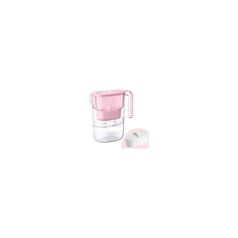 Elfin koelkast waterfilterkan met 1 x 90 dagen filterpatroon, vermindert fluoride, chloor en meer, 2,5 L, NSF-gecertificeerd, BPA-vrij, roze (Vervangend filter: WD-PF-01 A Plus)