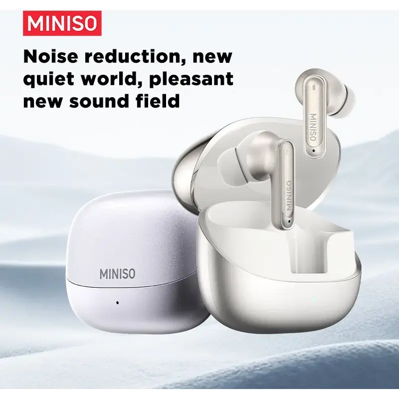 MS106 Draadloze Bluetooth 6.0 oordopjes, High Fidelity, IPX5 waterbestendig, AI-taalvertaling, geschikt voor kantoor, sport, studeren en audiogesprekken, ingebouwde microfoon, TWS-oordopjes, zilver
