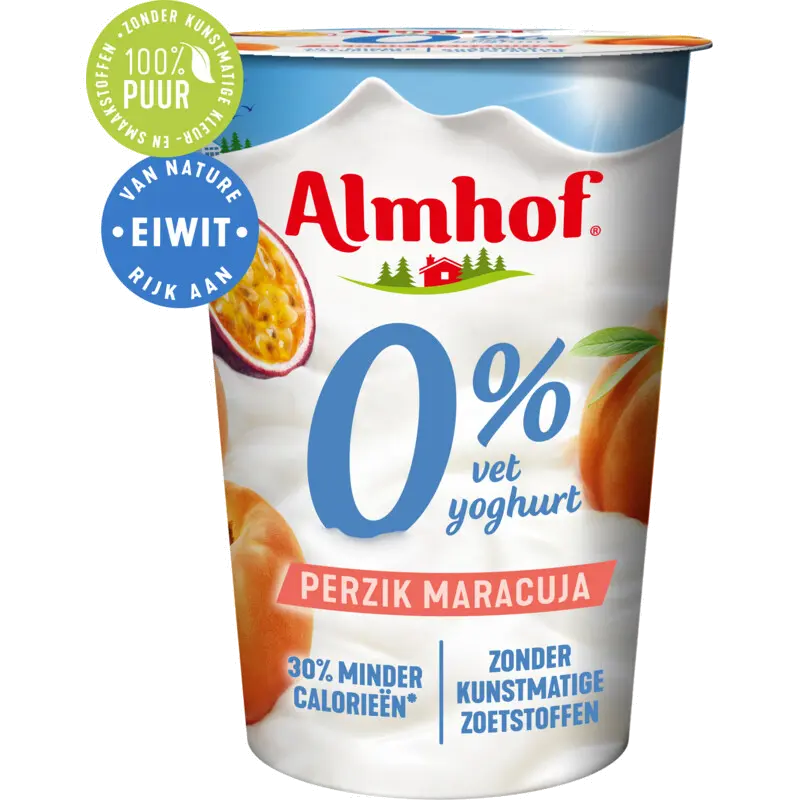Yoghurt 0% vet perzik maracuja