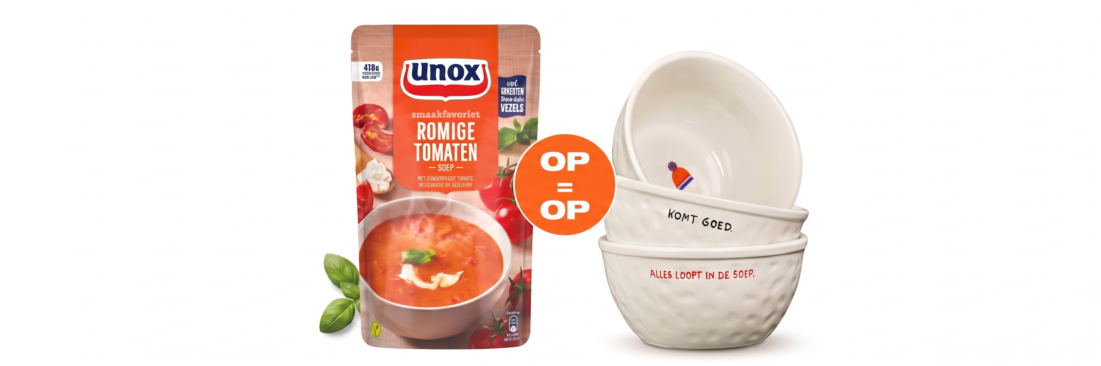 De populaire Anna + Nina x Unox soepkommen liggen weer bij Albert Heijn 