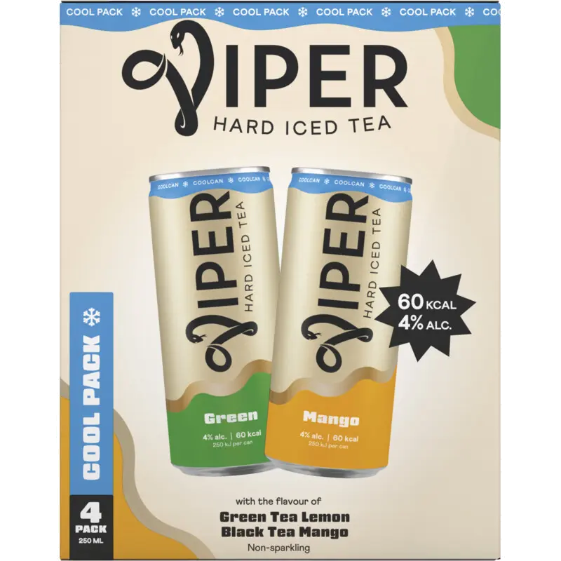 Hard iced tea green & mango cool 4-pack