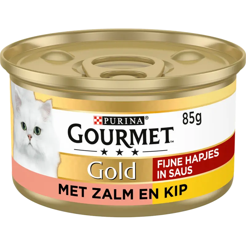Gold hoog eiwit kattenvoer blik zalm & kip 85 g