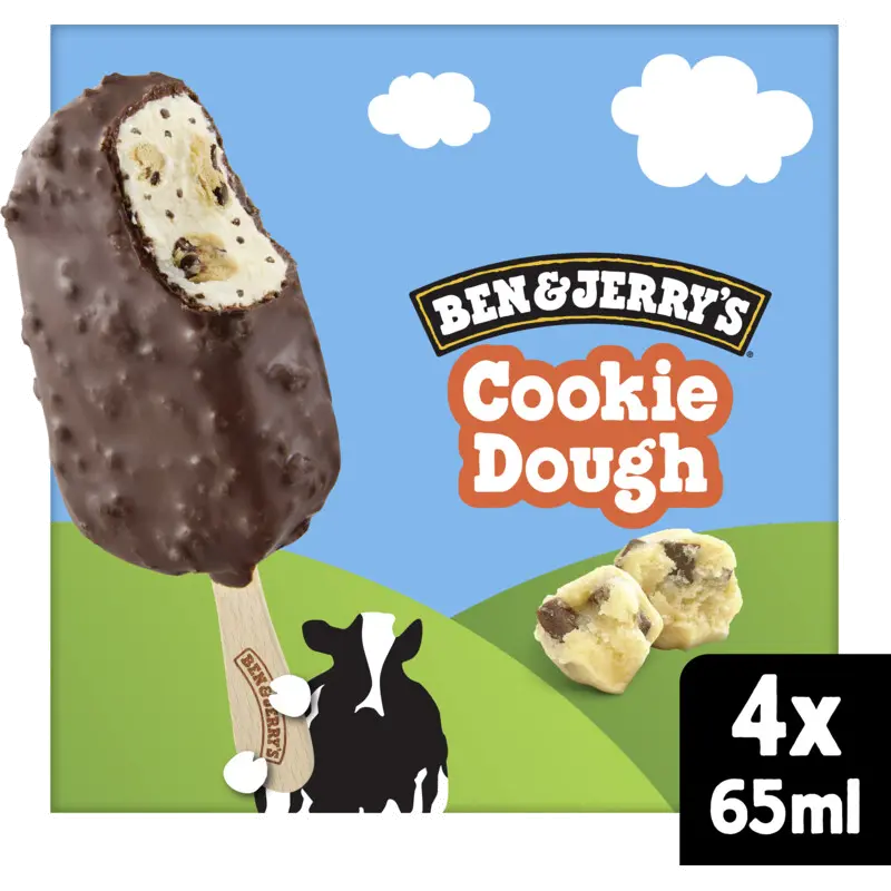 Ice cream sticks cookie dough