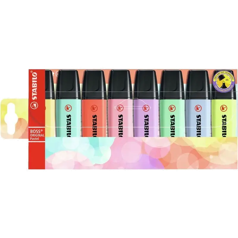 BOSS ORIGINAL Pastel - Markeerstiften - Set van 8 - Assorti kleuren