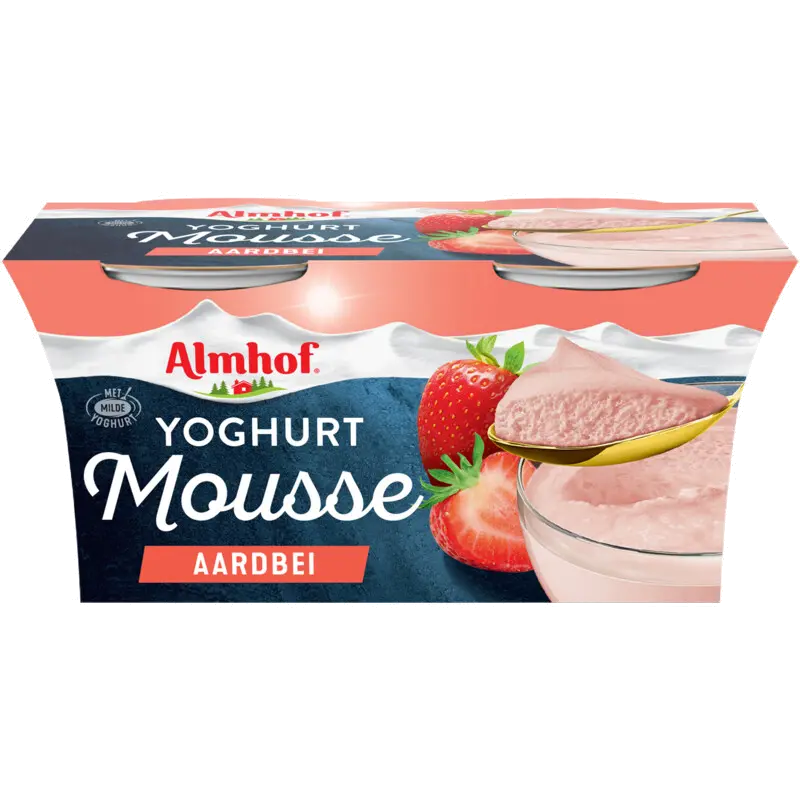 Yoghurt mousse aardbei 2 st.