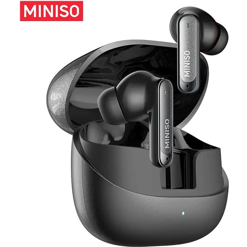 MS106 Draadloze Bluetooth 6.0 oordopjes, High Fidelity, IPX5 waterbestendig, AI-taalvertaling, geschikt voor kantoor, sport, studeren en audiogesprekken, ingebouwde microfoon, TWS-oordopjes, zwart
