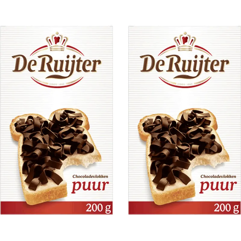 Chocolade vlokken puur 2-pack