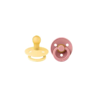 Colour Pacifier - Maat 1 - Fopspeen - 2 stuks - Pale Butter / Dusty Pink