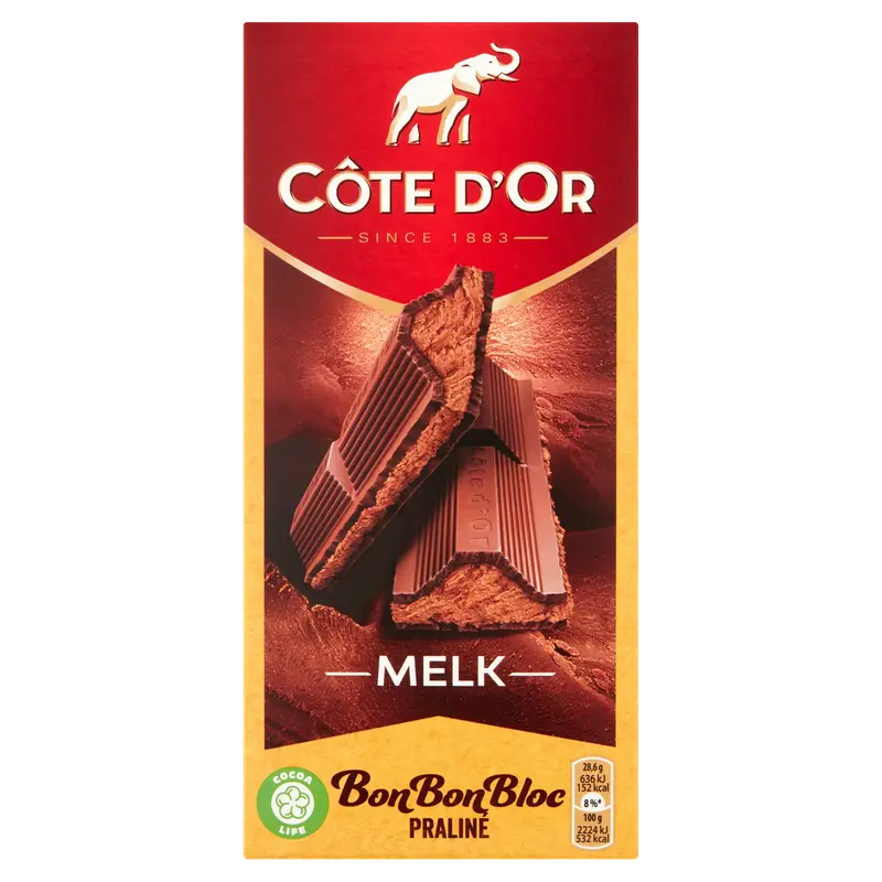 Bonbonbloc Chocoladereep Melk Praline - 200 g
