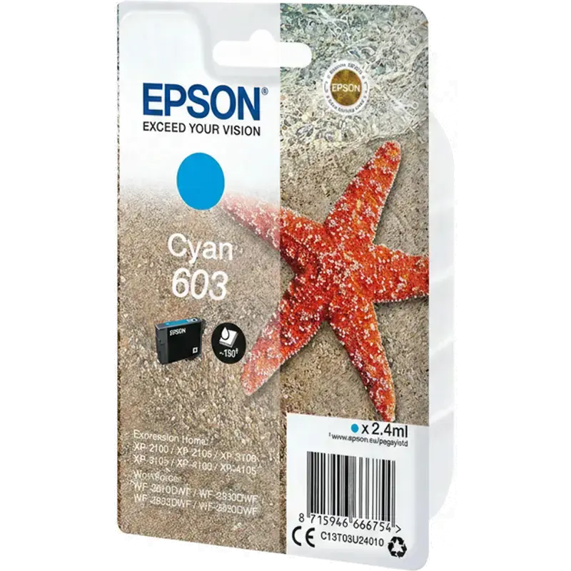 C13T03U24010 originele inktcartridge 1 stuk standaardcapaciteit cyaan