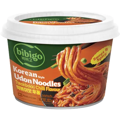 Korean style udon noodles chili flavour