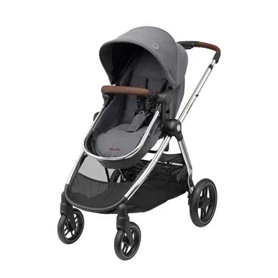 MC Zelia 3 Luxe Twillic Grey Fr (Chrome frame & Brown Leather)