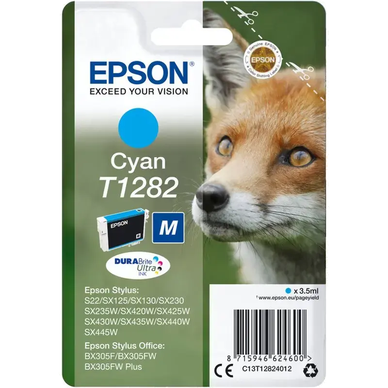 Fox T1282 enkelverpakking cyaan inkt DURABrite Ultra