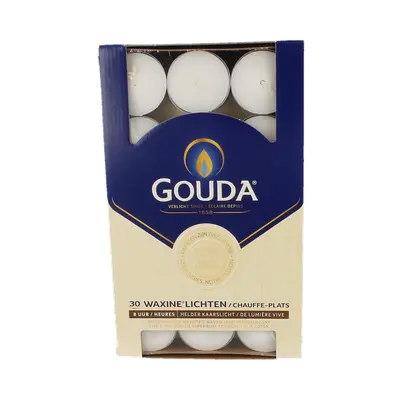 Waxinelicht Wit 8 uur 30 stuks