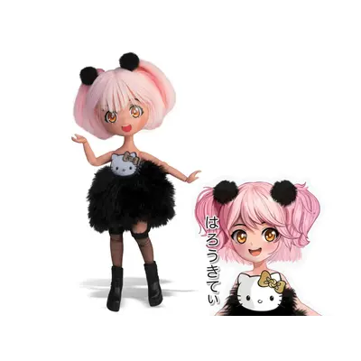 Manga pop, 19 cm (Golden Diva - roze haar)