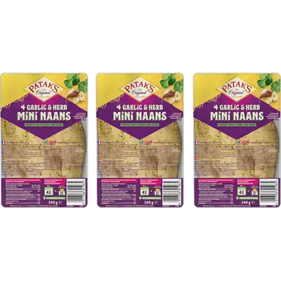 Mini naan garlic & coriander 3-pack