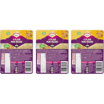 Mini naan plain 3-pack