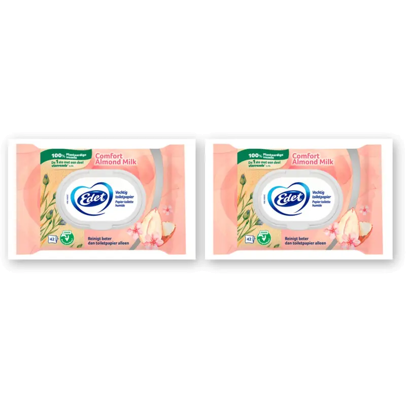 Amandelmelk vochtig toiletpapier 2-pack