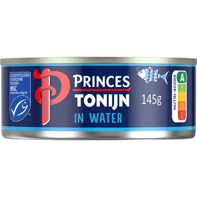 Tonijnstukken in water