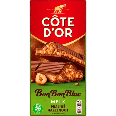 Bonbonbloc praline melk noten