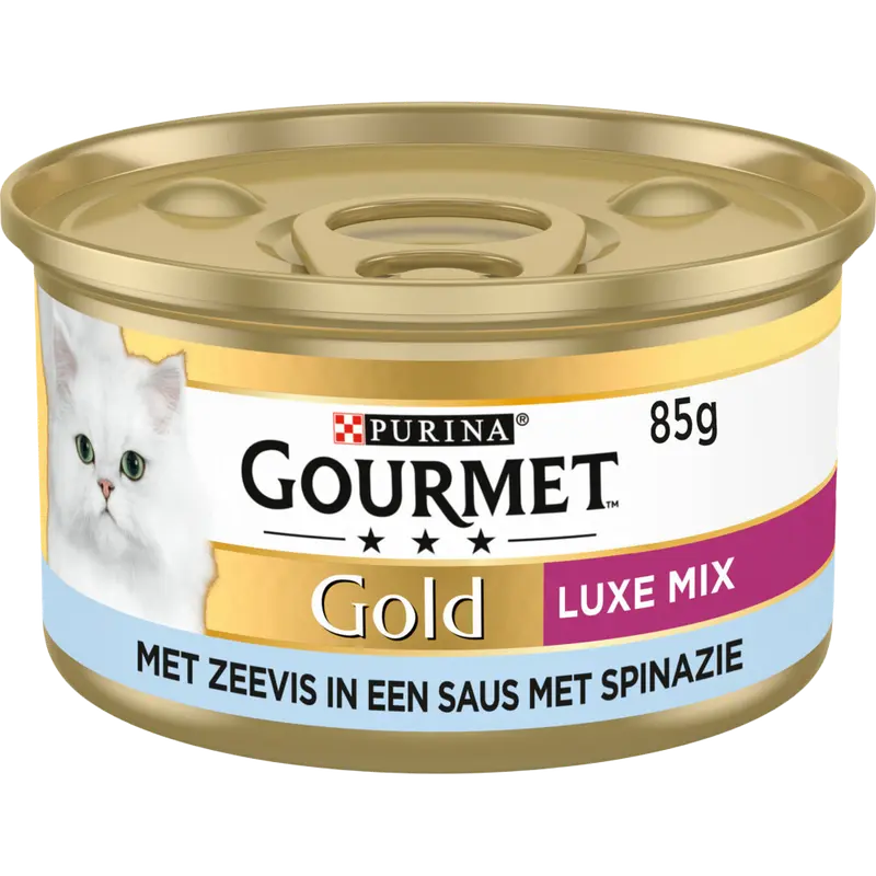 Gold hoog eiwit kattenvoer blik zeevis 85 g