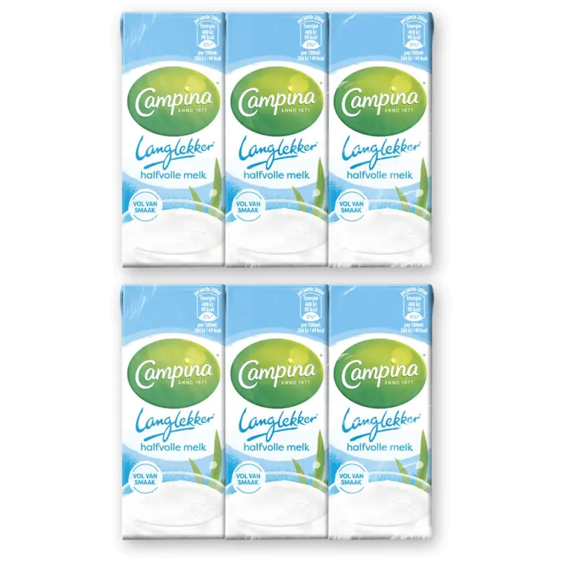 Langlekker halfvolle melk 6-pack 2-pack