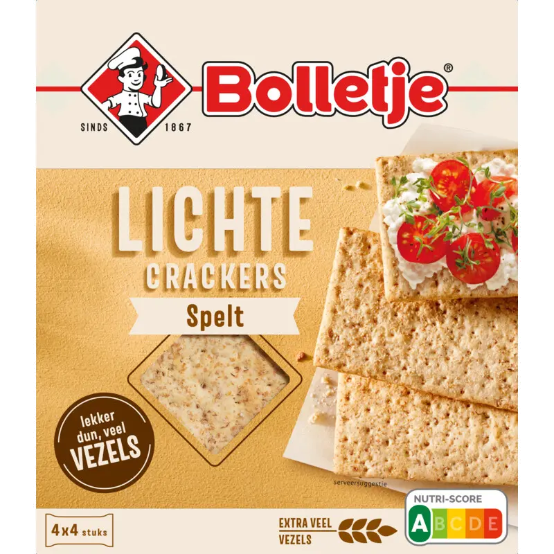 Lichte crackers spelt 4 x 4 stuks