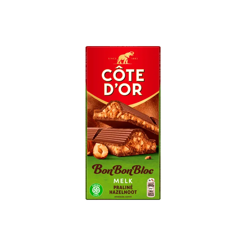 Bonbonbloc praline melk noten