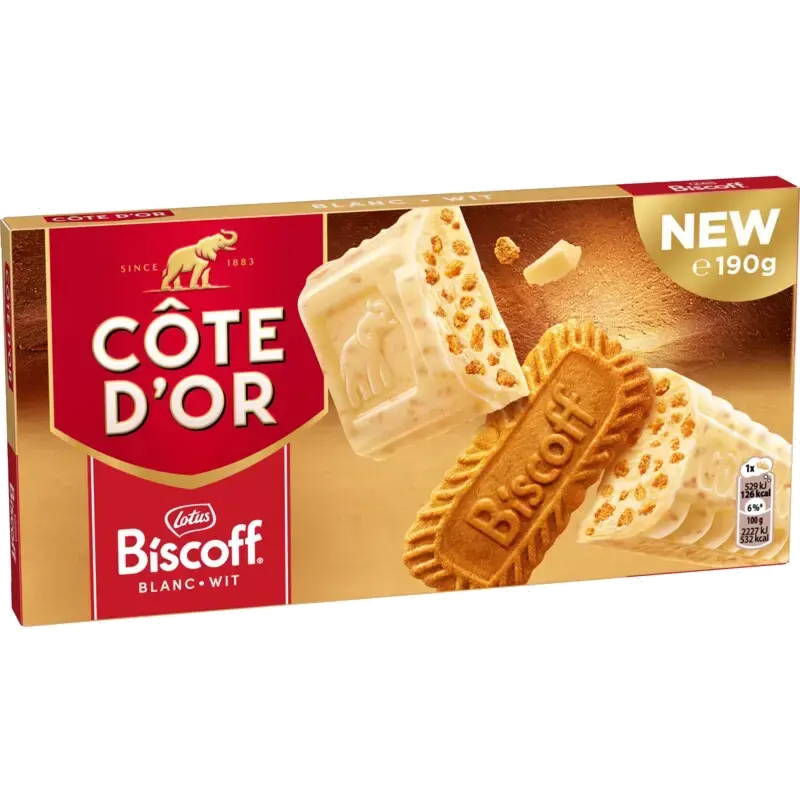 Biscoff chocoladereep wit bel
