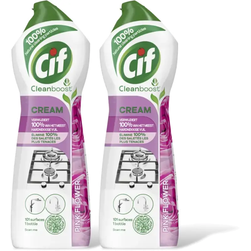 Cream pink flower 2-pack