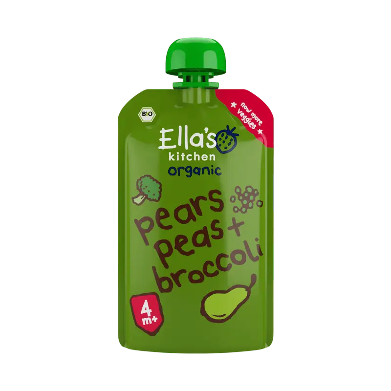 Bio Knijpfruit Peer Doperwten Broccoli 4+ Maanden 120 gram