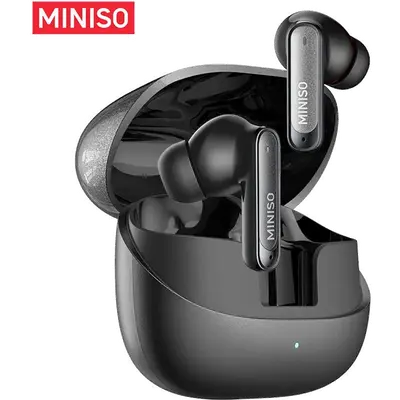 MS106 Draadloze Bluetooth 6.0 oordopjes, High Fidelity, IPX5 waterbestendig, AI-taalvertaling, geschikt voor kantoor, sport, studeren en audiogesprekken, ingebouwde microfoon, TWS-oordopjes, zwart