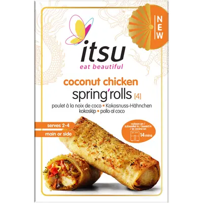 Coconut chicken spring rolls